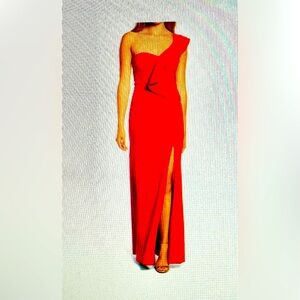 Lulu long skirted red dress like new